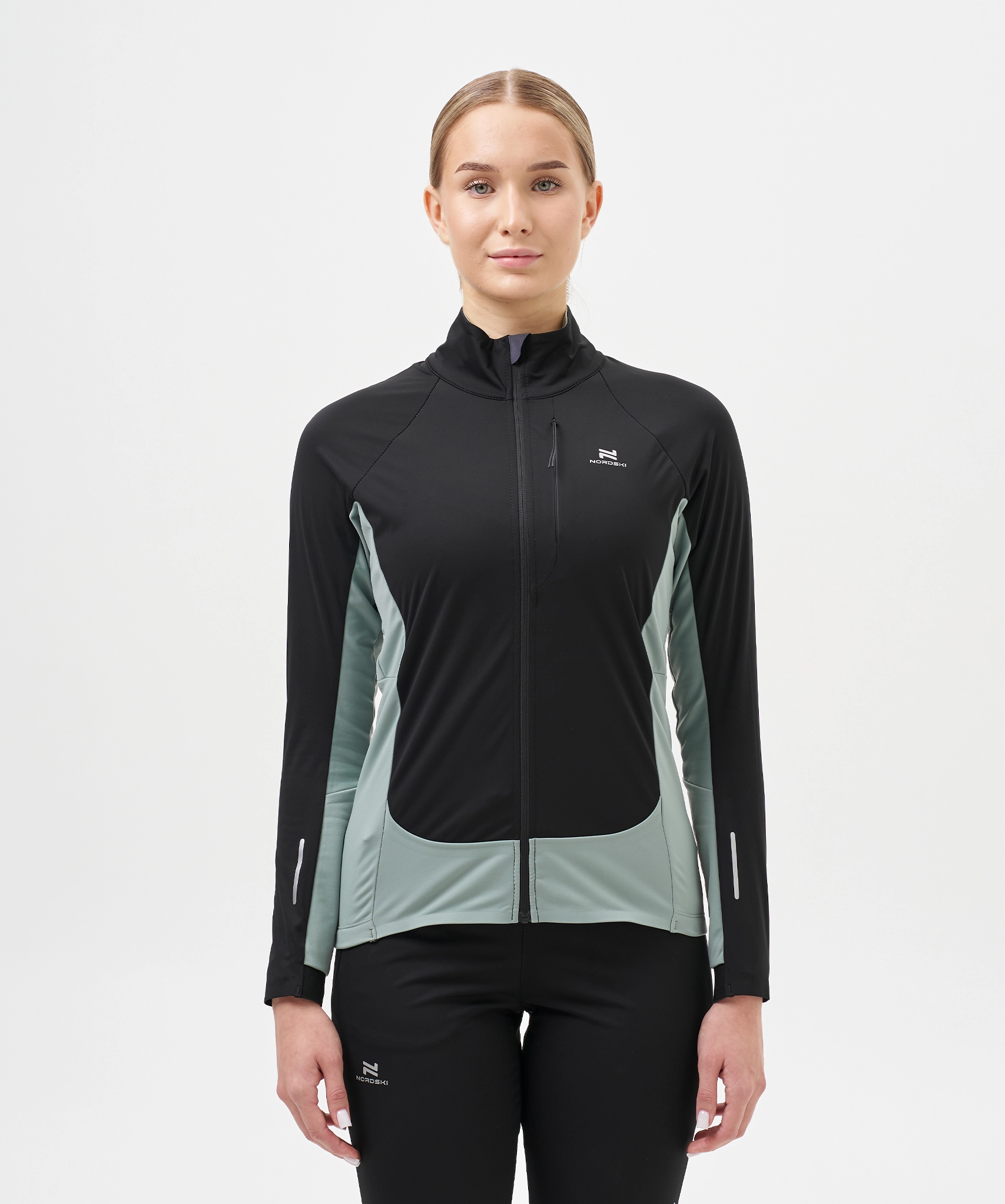 Тренировочная куртка Nordski Race Black/Ice Mint W