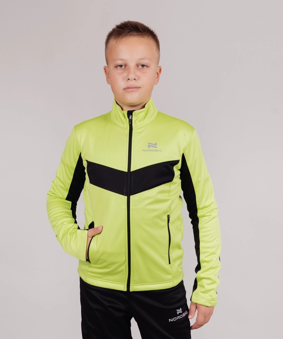 Разминочная куртка Nordski Jr.Base Lime/Black