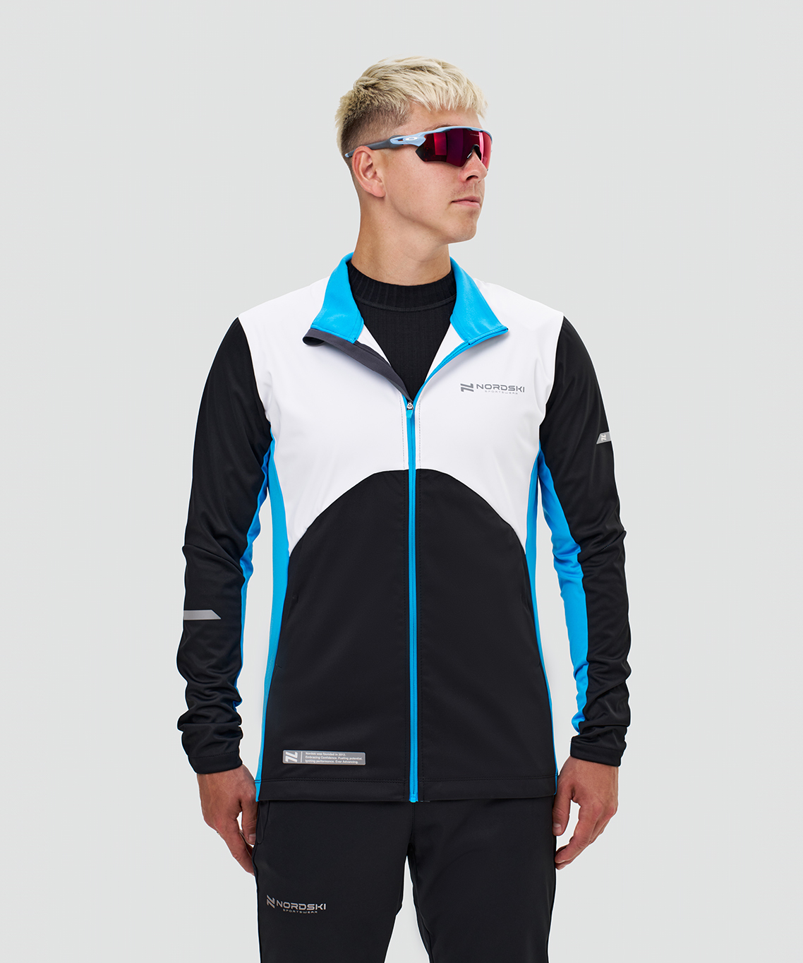Тренировочная куртка Nordski Pro 2.0 White/Black/Light Blue