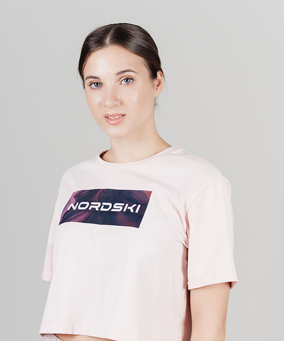 Футболка укороченная Nordski Simple Logo Soft Pink W
